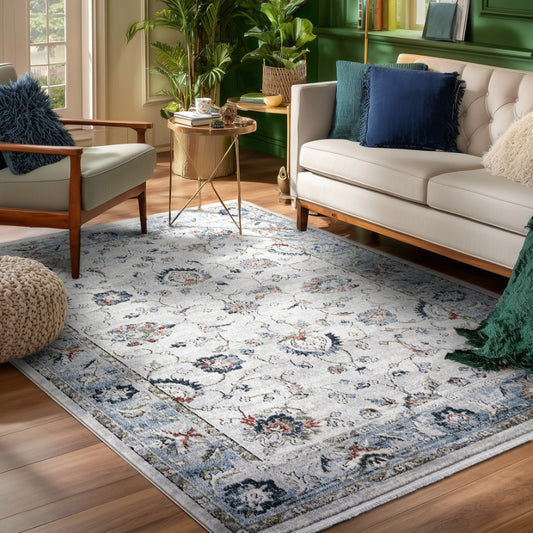 Indira Elysium Ivory Rug with Fringe IND-102