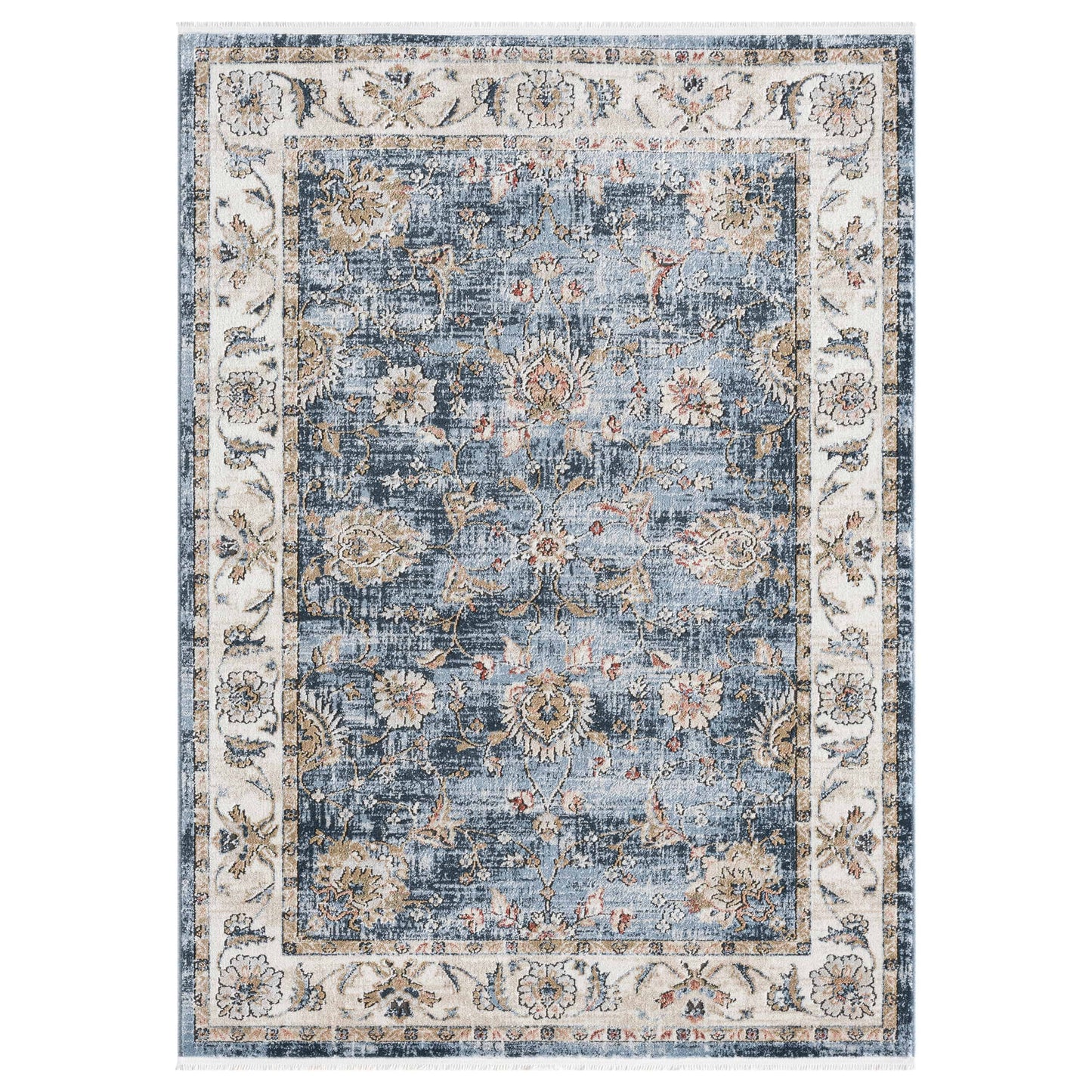 Indira Elysium Midnight Blue Rug with Fringe IND-106