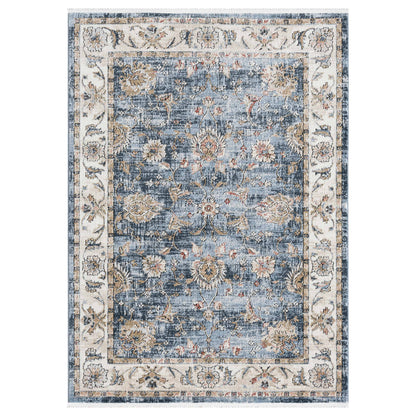 Indira Elysium Midnight Blue Rug with Fringe IND-106