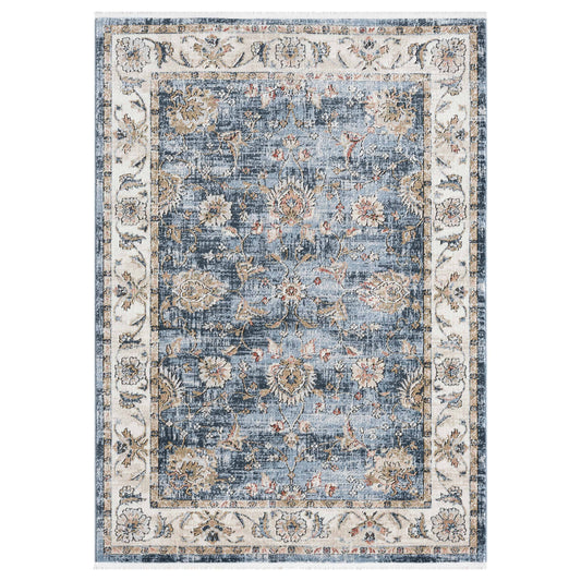 Indira Elysium Midnight Blue Rug with Fringe IND-106