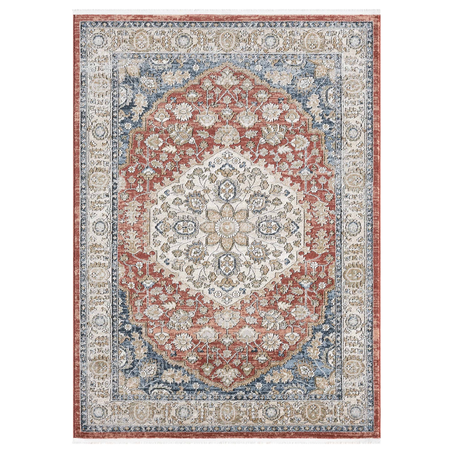 Indira Mythos Crimson Rug with Fringe IND-130