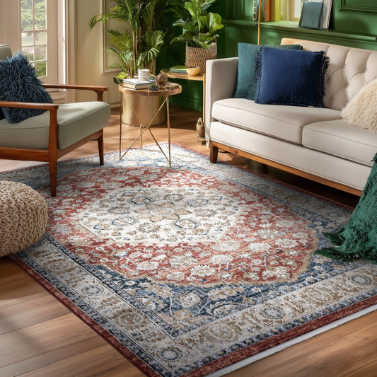 Indira Mythos Crimson Rug with Fringe IND-130