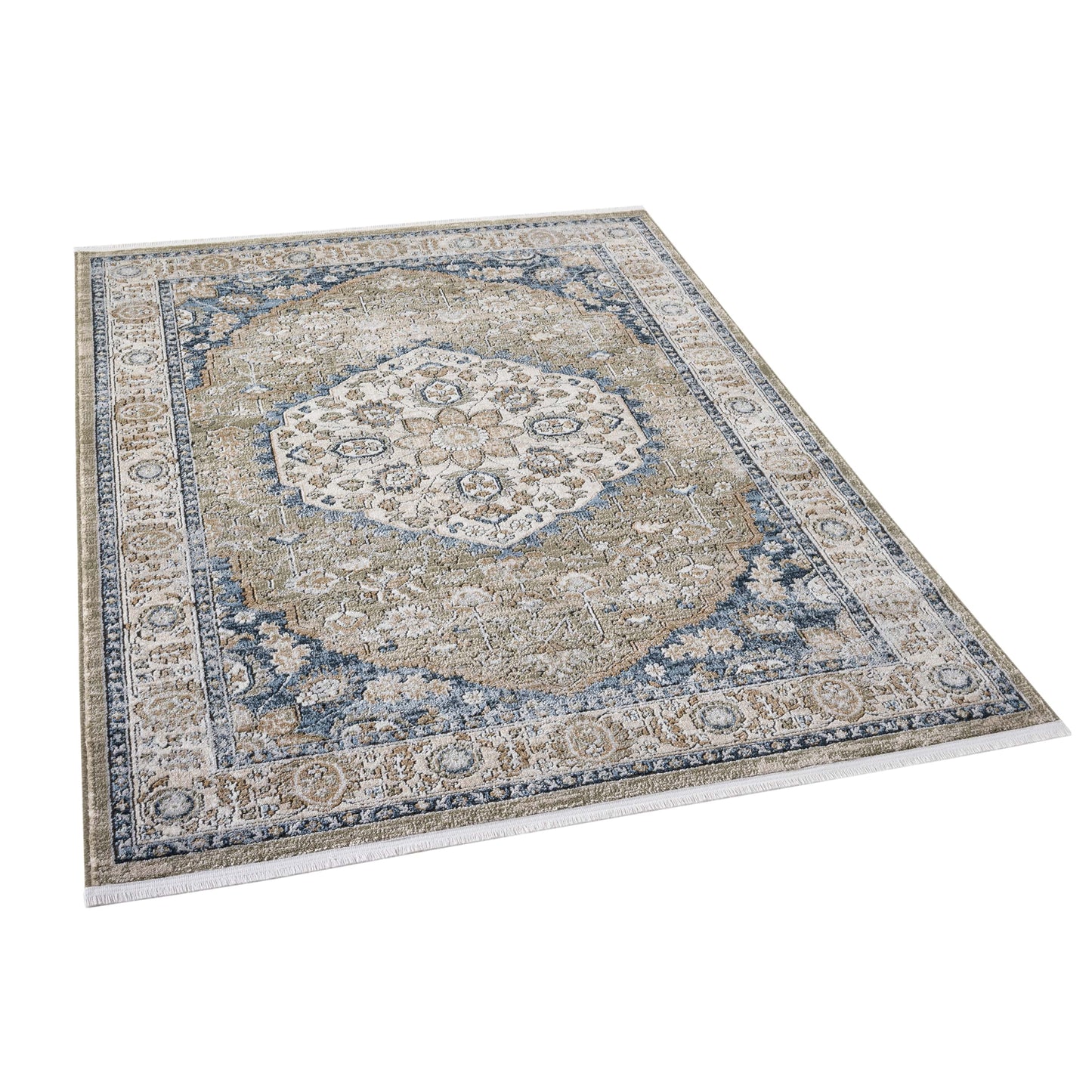 Indira Mythos Emerald Green Rug with Fringe IND-135