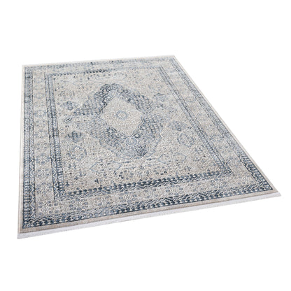 Indira Eclipse Ivory Rug with Fringe IND-143