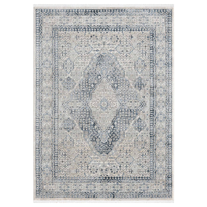 Indira Eclipse Ivory Rug with Fringe IND-143
