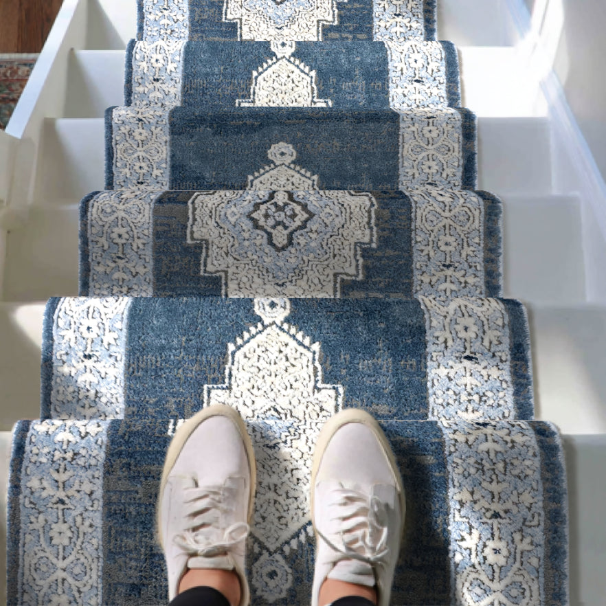Indira Obsidian Midnight Blue Roll Runner IND-163