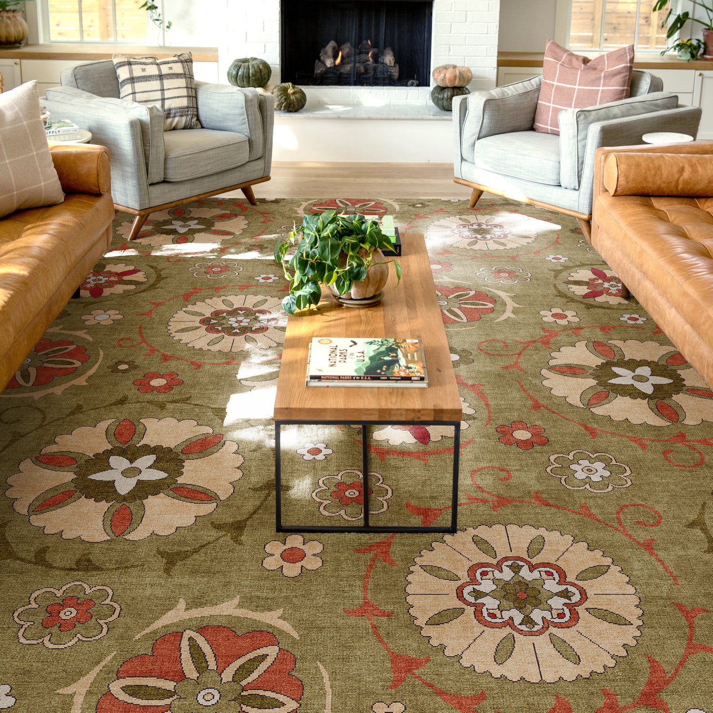 Kings Court Beatrice Green Rug IP-KC-191