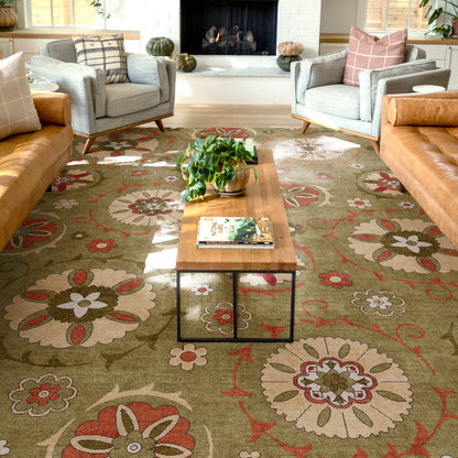 Kings Court Beatrice Green Rug IP-KC-191