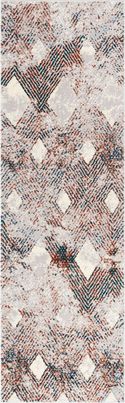 Atacama Diamond Geometric Pattern Grey High-Low Rug LEO-27