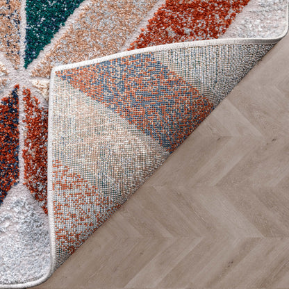 Chihua Geometric Blue Multi High-Low Rug LEO-74