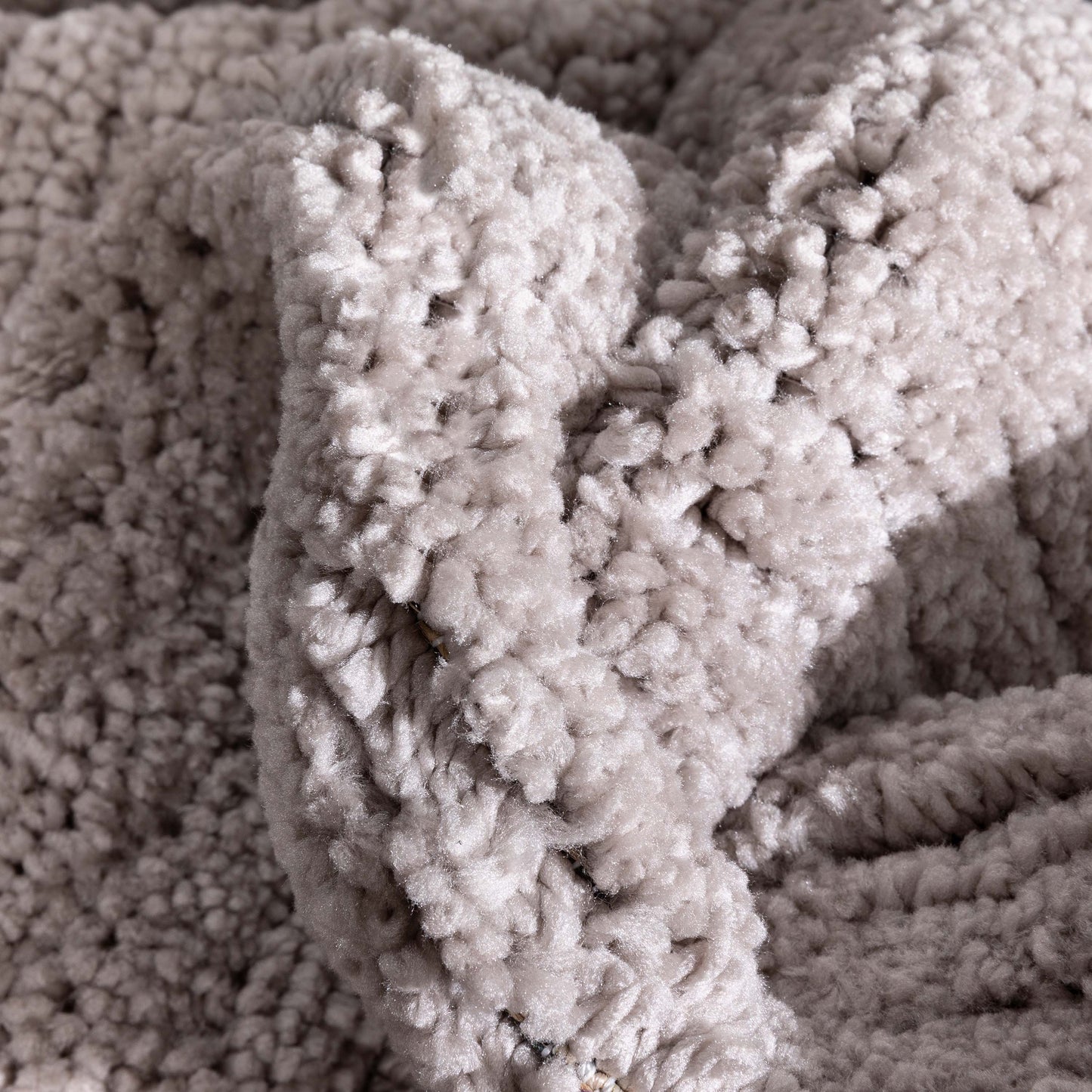 Carlow Solid & Striped Textured Taupe Ivory Ultra Soft High-Low Shag Rug MAI-22