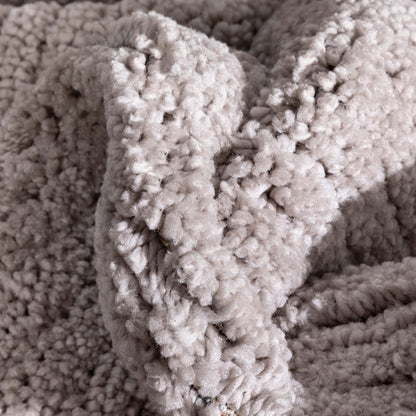 Carlow Solid & Striped Textured Taupe Ivory Ultra Soft High-Low Shag Rug MAI-22