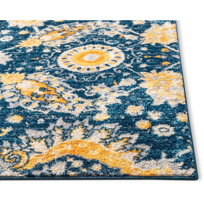 Ash Blue Modern Bohemian Rug MC-234