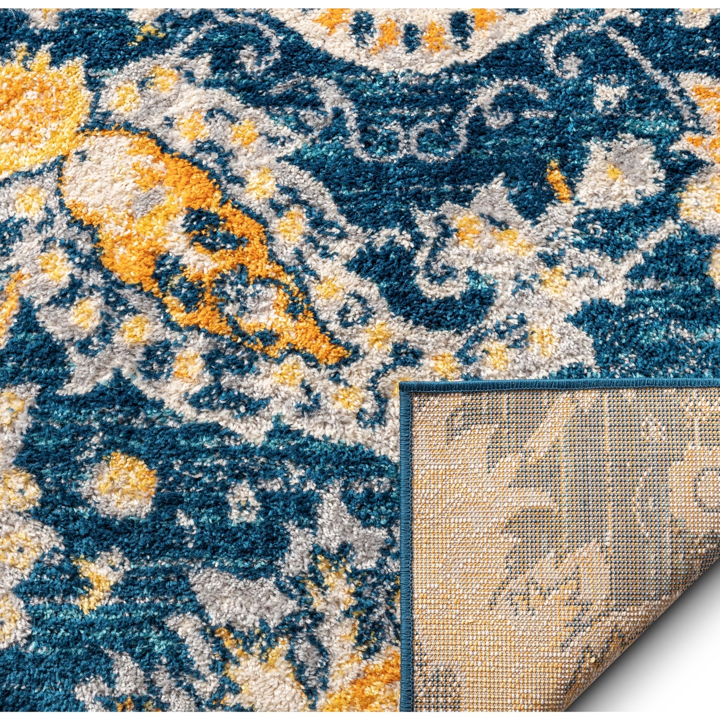 Ash Blue Modern Bohemian Rug MC-234