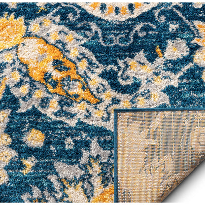 Ash Blue Modern Bohemian Rug MC-234