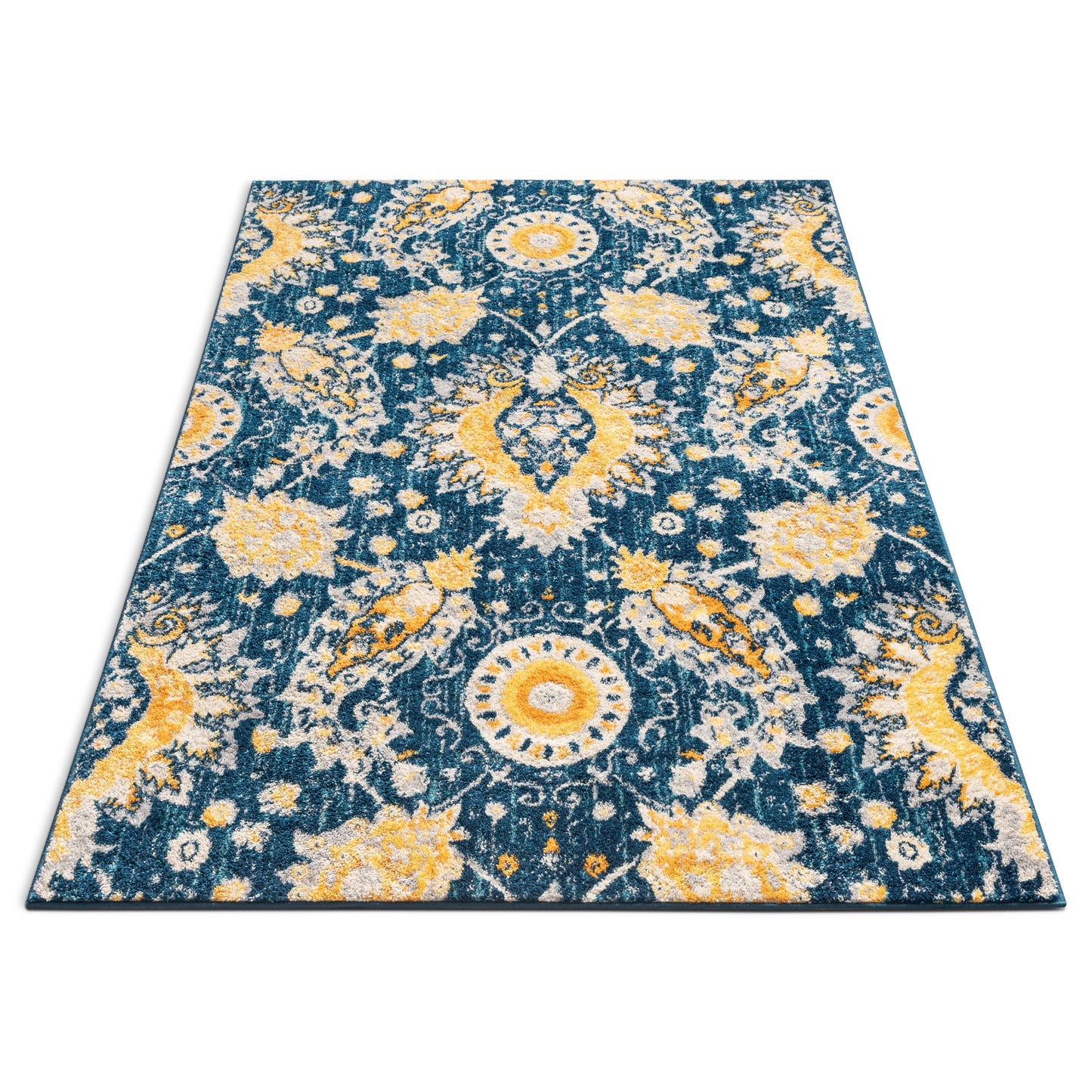 Ash Blue Modern Bohemian Rug MC-234
