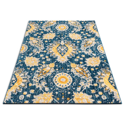 Ash Blue Modern Bohemian Rug MC-234