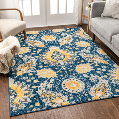 Ash Blue Modern Bohemian Rug MC-234