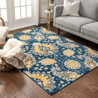 Ash Blue Modern Bohemian Rug MC-234