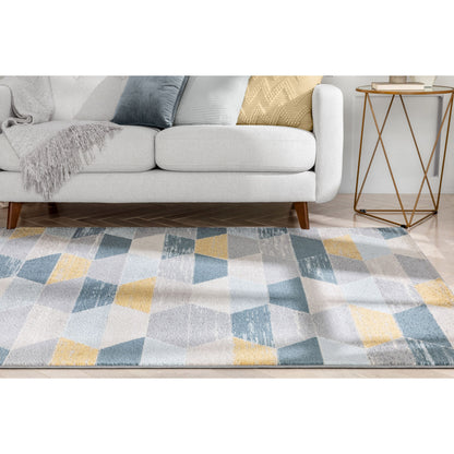 Maddox Blue Modern Geometric Rug MC-274