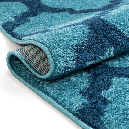 Zoe Light Blue Modern Trellis Rug MC-56