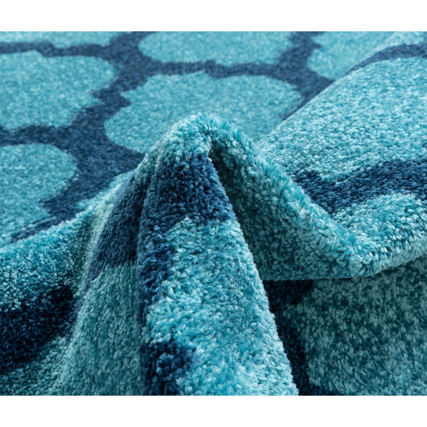 Zoe Light Blue Modern Trellis Rug MC-56