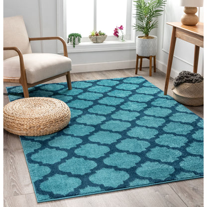 Zoe Light Blue Modern Trellis Rug MC-56