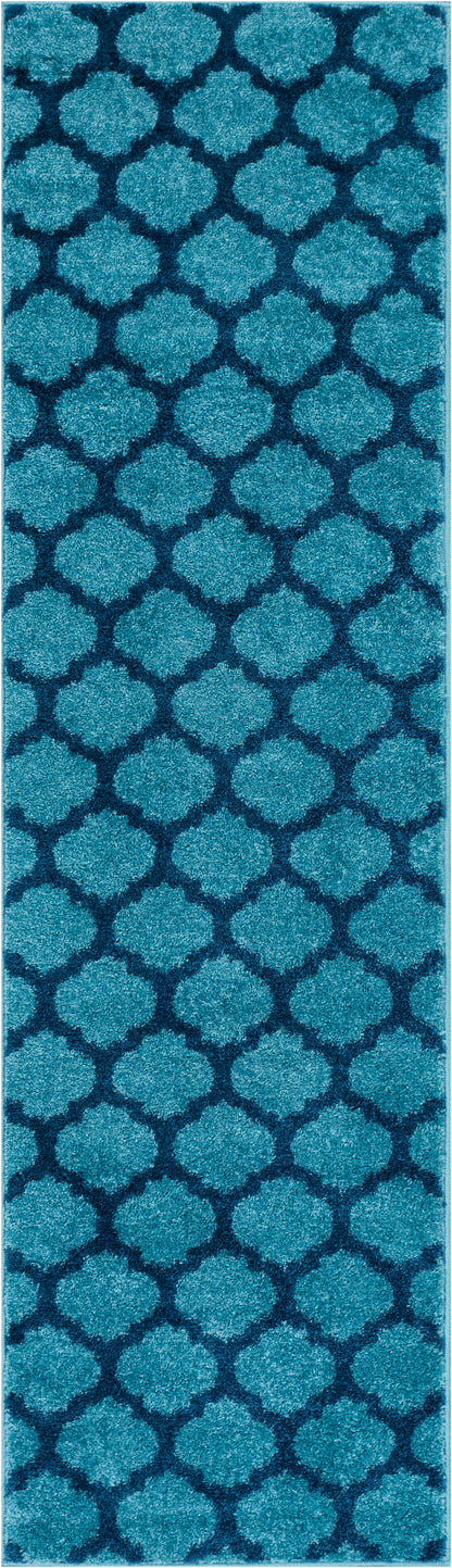 Zoe Light Blue Modern Trellis Rug MC-56