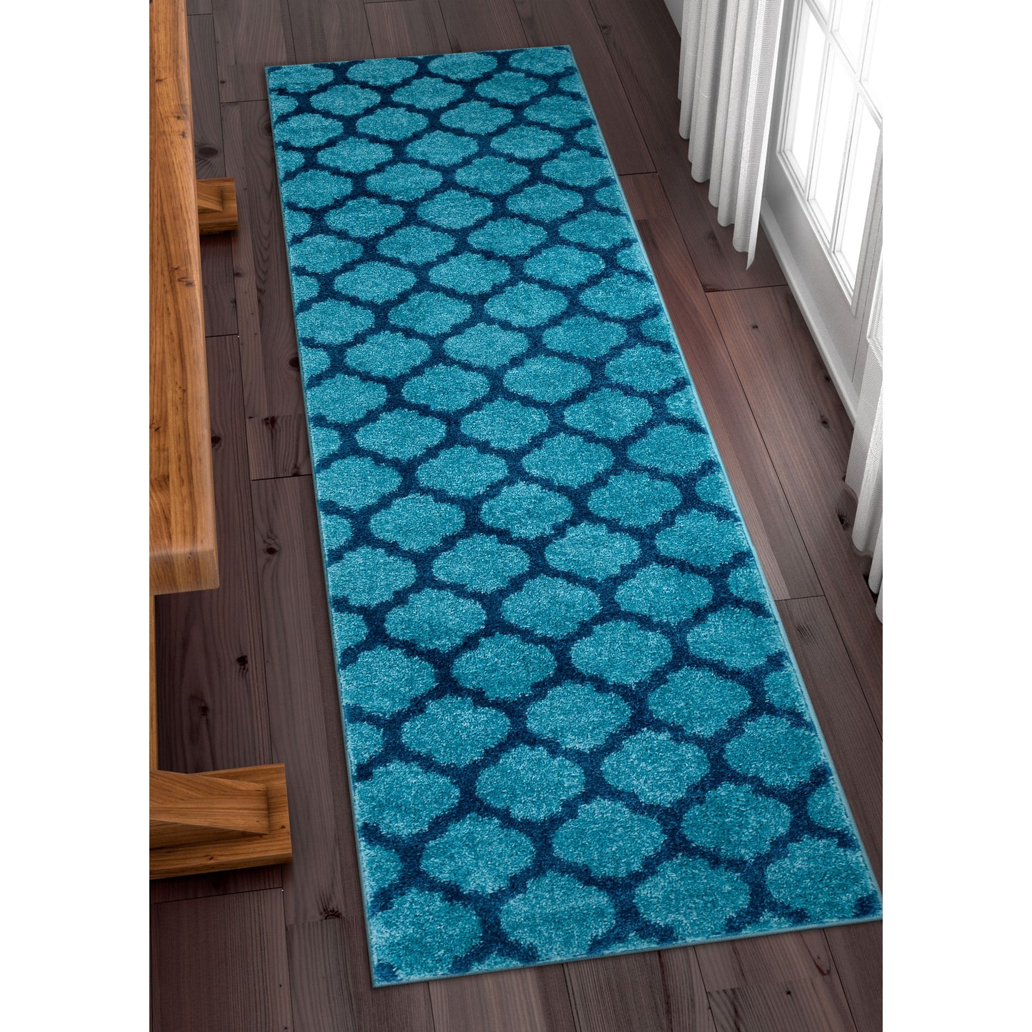 Zoe Light Blue Modern Trellis Rug MC-56