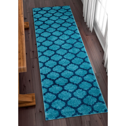Zoe Light Blue Modern Trellis Rug MC-56
