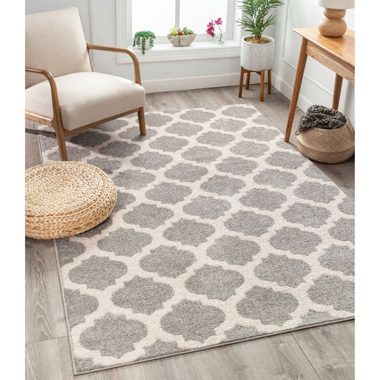 Zoe Grey Modern Trellis Rug MC-58