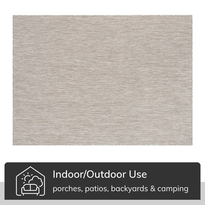 Leif Nordic Geometric Pattern Indoor Outdoor Grey Flatweave Rug MED-147