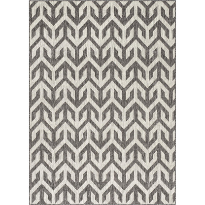 Atlantis Modern Geometric Black Indoor/Outdoor Rug MED-213