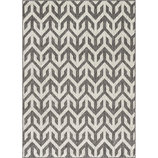 Atlantis Modern Geometric Black Indoor/Outdoor Rug MED-213