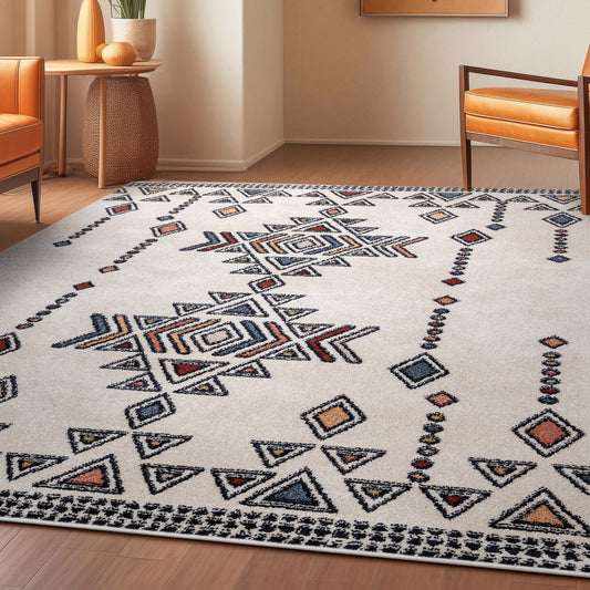 Huron Bohemian Vintage Tribal Beige Rug MG-152