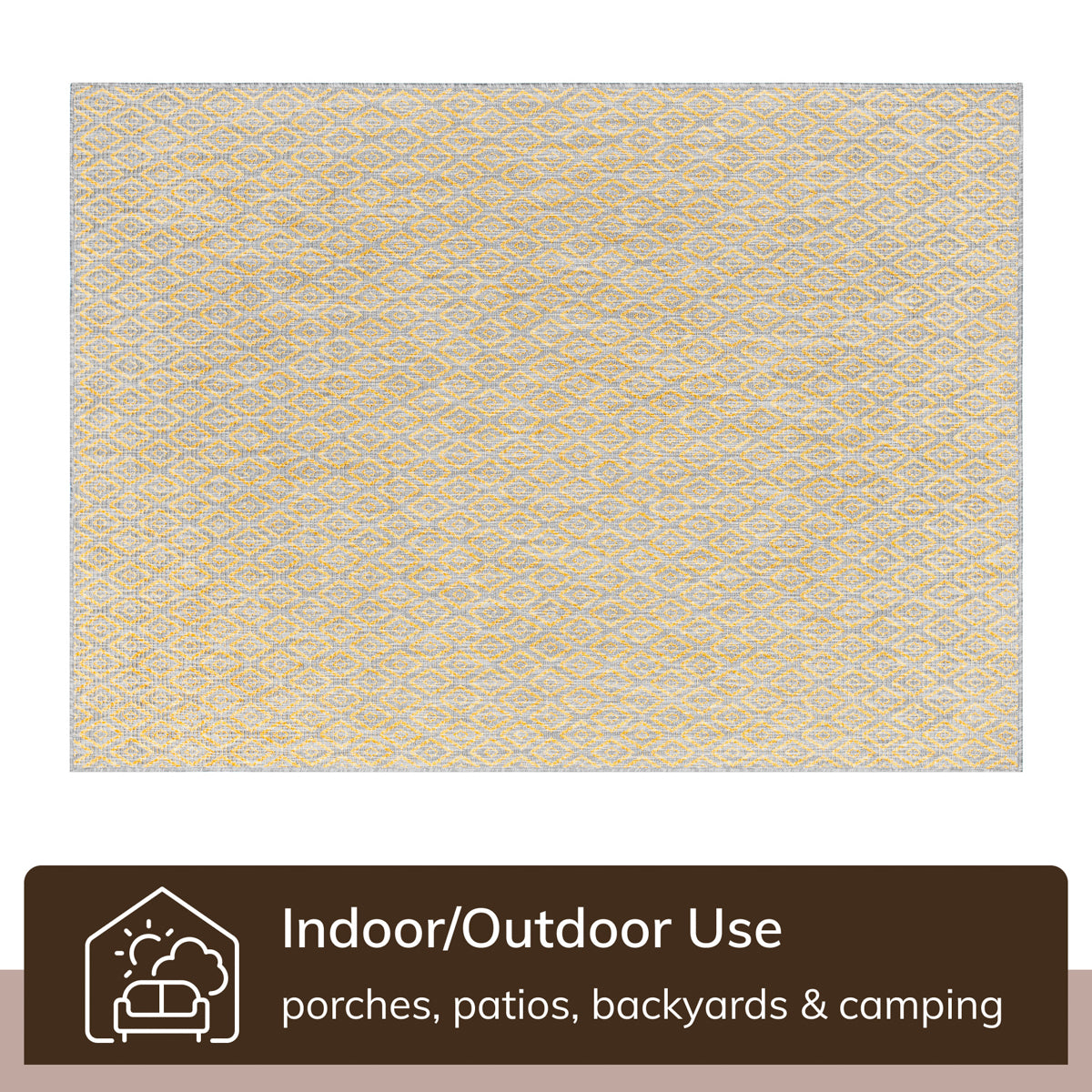 Sienna Modern Solid Pattern Yellow Flat-Weave Indoor/Outdoor Rug MIL-101