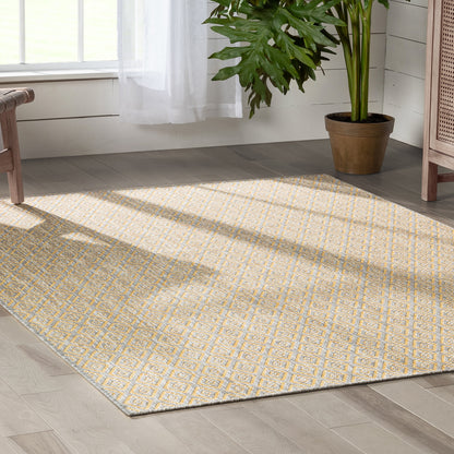 Sienna Modern Solid Pattern Yellow Flat-Weave Indoor/Outdoor Rug MIL-101