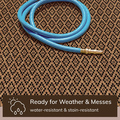 Sienna Moroccan Trellis Pattern Natural Indoor Outdoor Jute Rug MIL-102