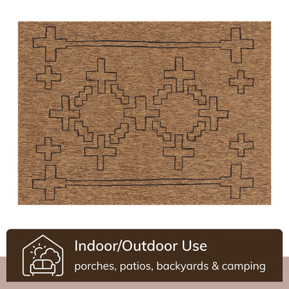 Calisa Tribal Medallion Pattern Natural Indoor Outdoor Jute Rug MIL-12