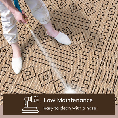 Anza Tribal Medallion Pattern Natural Indoor Outdoor Jute Rug MIL-22