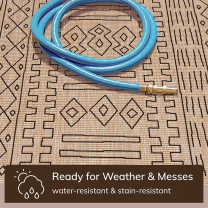 Anza Tribal Medallion Pattern Natural Indoor Outdoor Jute Rug MIL-22