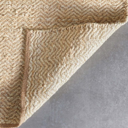 Jasmin Jute Chevron Natural Hand-Woven Chunky-Textured Rug MON-12