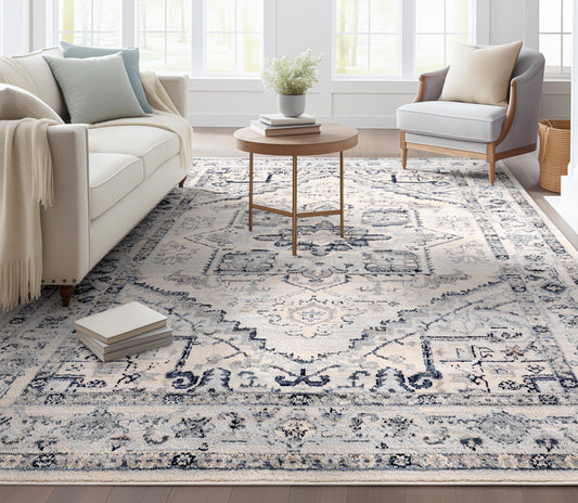 Omaha Camilla Ivory Blue Rug OM-217