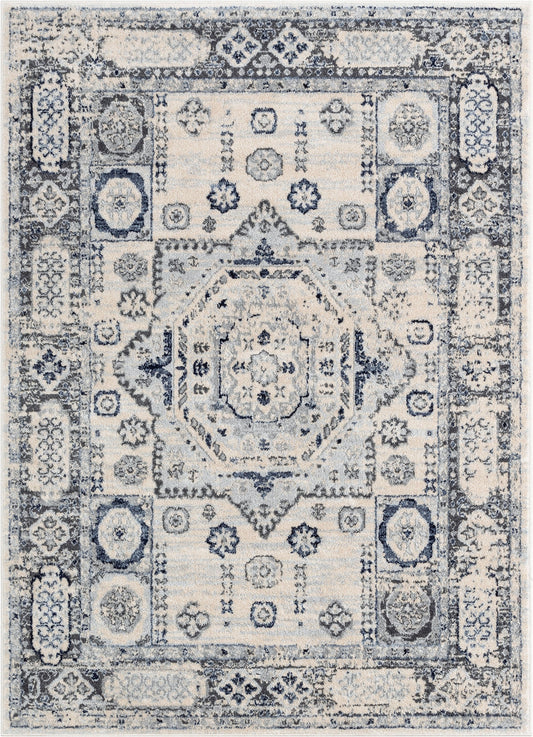 Omaha Leon Ivory Blue Rug OM-237