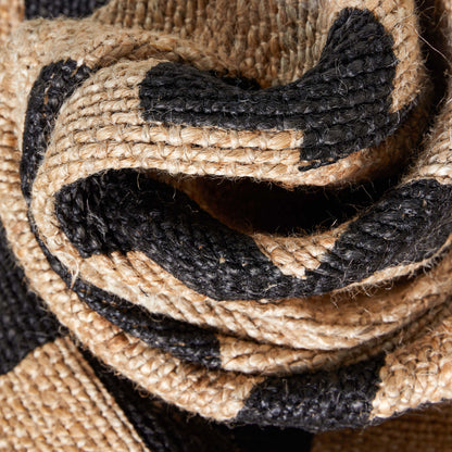 Rabia Jute Tribal Natural Black Hand-Woven Chunky-Textured Rug SAB-12