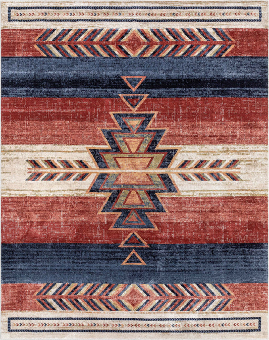 Dustin Southwestern Tribal Medallion Crimson Rug TU-140