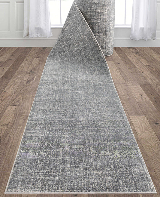 Velluto Como Ivory Grey Roll Runner VEL-07
