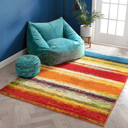 Unbelievable Multi Modern Bright Rug VI51