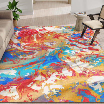 Abstract Harmony Multi Color Rug W-AB-02A