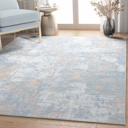 Abstract Marrakech Blue Coral Rug W-AB-07B